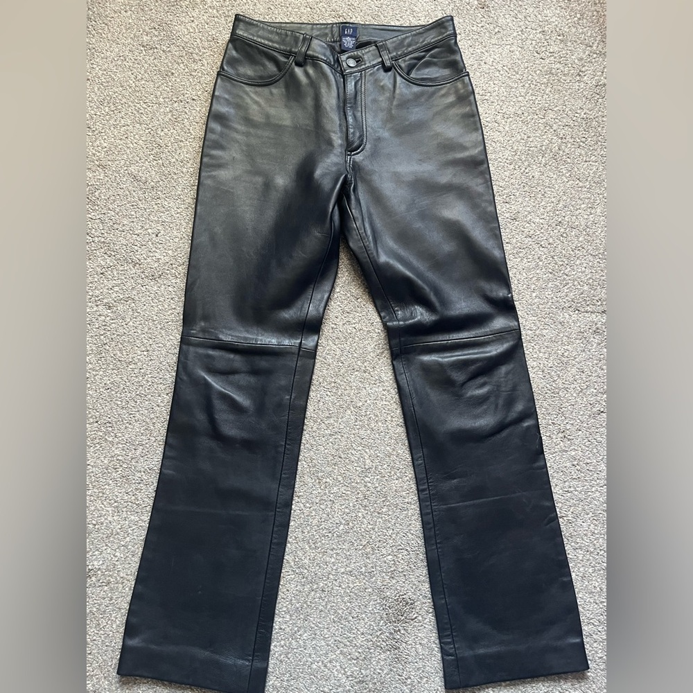Vintage Y2K GAP Genuine Leather Black Pants (8)